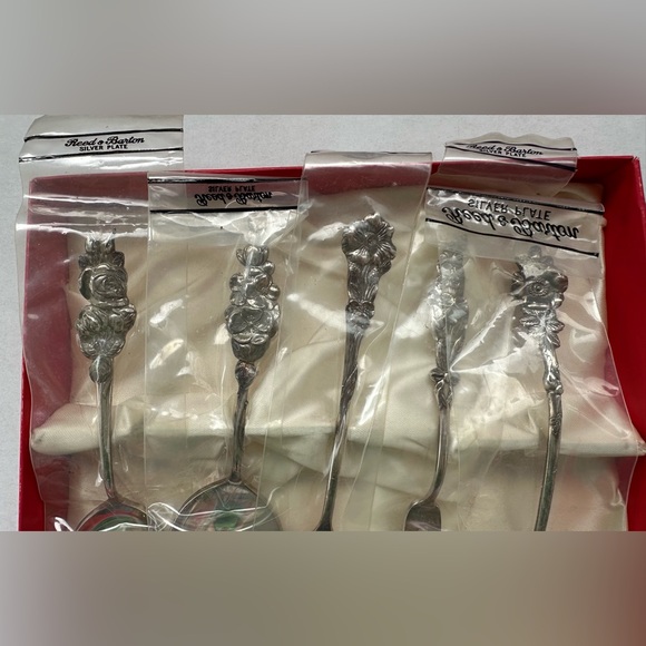 Vintage Reed & Barton 5-Piece Silverplate Serving Set Floral Harlequin Pattern - Picture 6 of 17